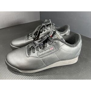 Reebok Classic Princess Women's Sneakers Shoe Black Trainers 7344 Sz 7.5